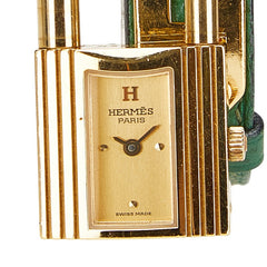 エルメス ケリーウォッチ 腕時計 クオーツ ゴールド文字盤 ステンレススチール クシュベル レディース HERMES 【中古】