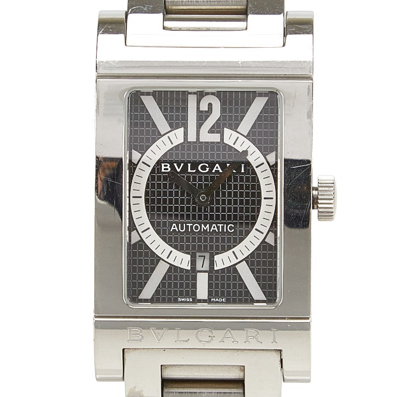 ブルガリ レッタンゴロ 腕時計 RT45S 自動巻き ブラック文字盤 ステンレススチール メンズ BVLGARI 【中古】