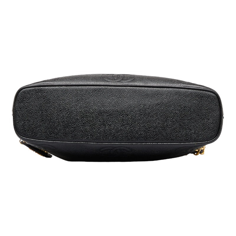 シャネル ココマーク チェーン トートバッグ ショルダーバッグ ブラック キャビアスキン レディース CHANEL 【中古】