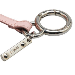 フェンディ ポンポン チャーム キーリング キーホルダー 7SR45R ピンク ブルー ファー レザー レディース FENDI 【中古】