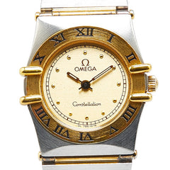 オメガ コンステレーション 腕時計 1270.10.00 クオーツ ゴールド文字盤 ステンレススチール イエローゴールド レディース OMEGA 【中古】