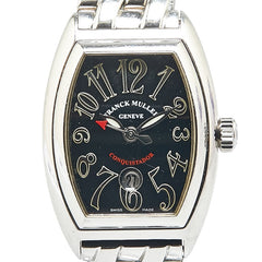 フランクミュラー コンキスタドール 腕時計 8002LSC 自動巻き ブラック文字盤 ステンレススチール レディース FRANCK MULLER 【中古】