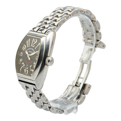 フランクミュラー コンキスタドール 腕時計 8002LSC 自動巻き ブラック文字盤 ステンレススチール レディース FRANCK MULLER 【中古】