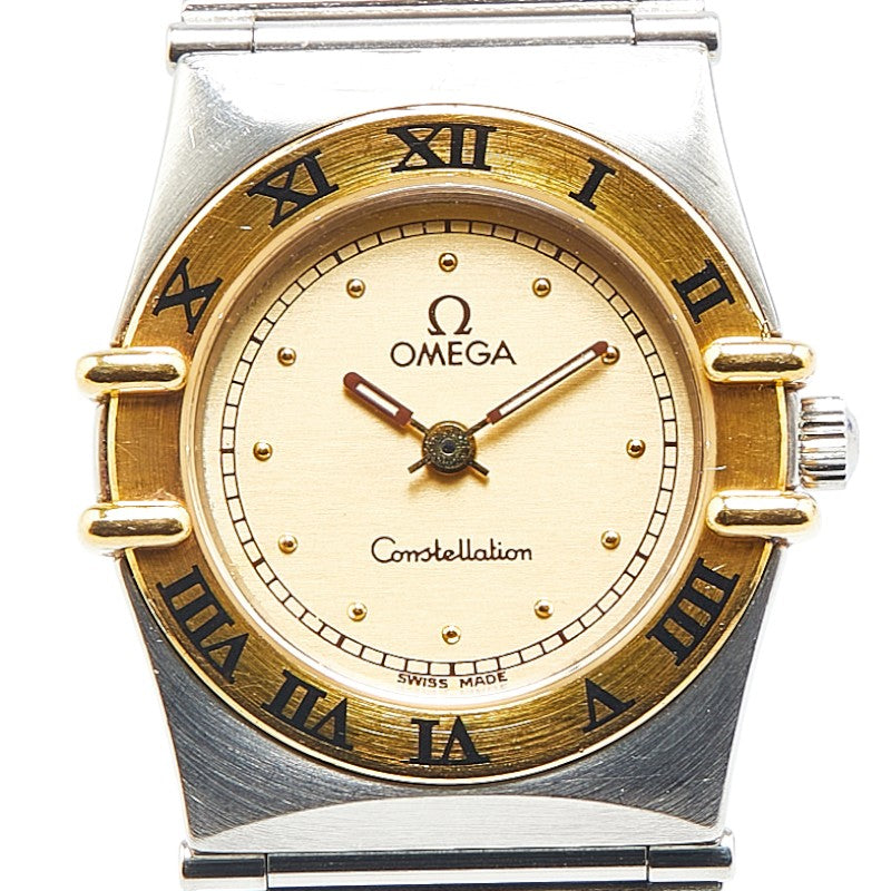 オメガ コンステレーション 腕時計 1270.10.00 クオーツ ゴールド文字盤 ステンレススチール イエローゴールド レディース OMEGA 【中古】