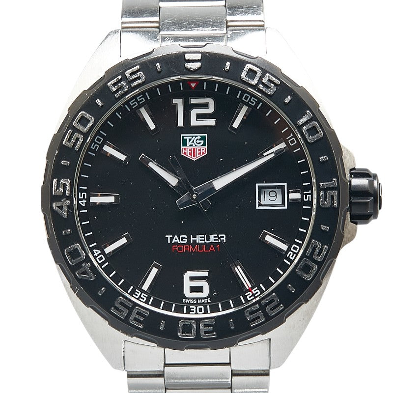 タグホイヤー フォーミュラ1 腕時計 WAZ1110 クオーツ ブラック文字盤 ステンレススチール メンズ TAG HEUER 【中古】