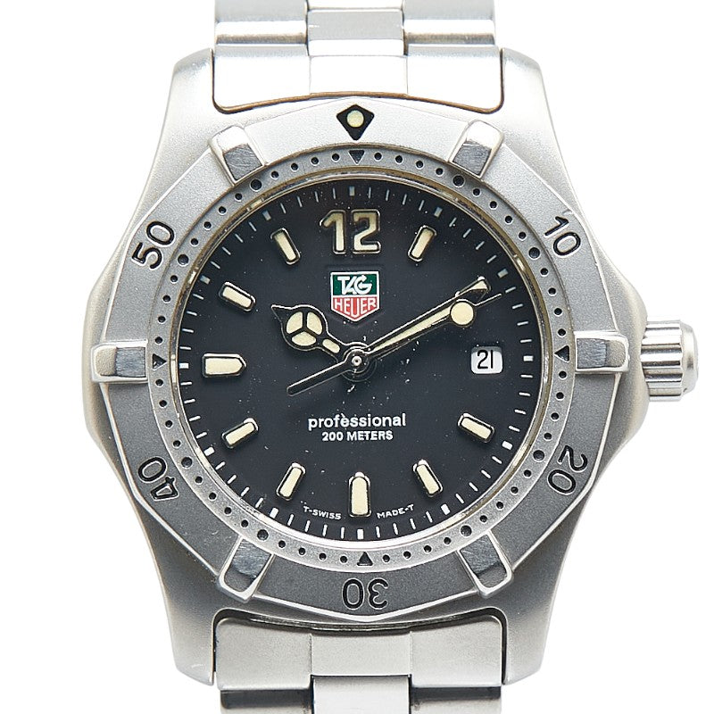 タグホイヤー 2000シリーズ 腕時計 WK1310 クオーツ ブラック文字盤 ステンレススチール レディース TAG HEUER 【中古】