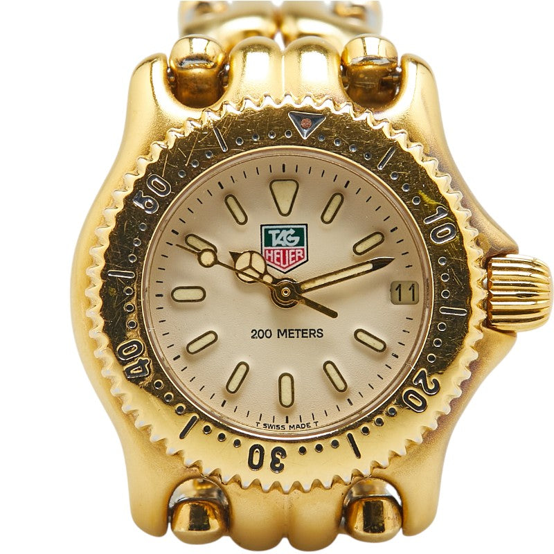 タグホイヤー セル 腕時計 S94.708M クオーツ ベージュ文字盤 ステンレススチール メッキ レディース TAG HEUER 【中古】