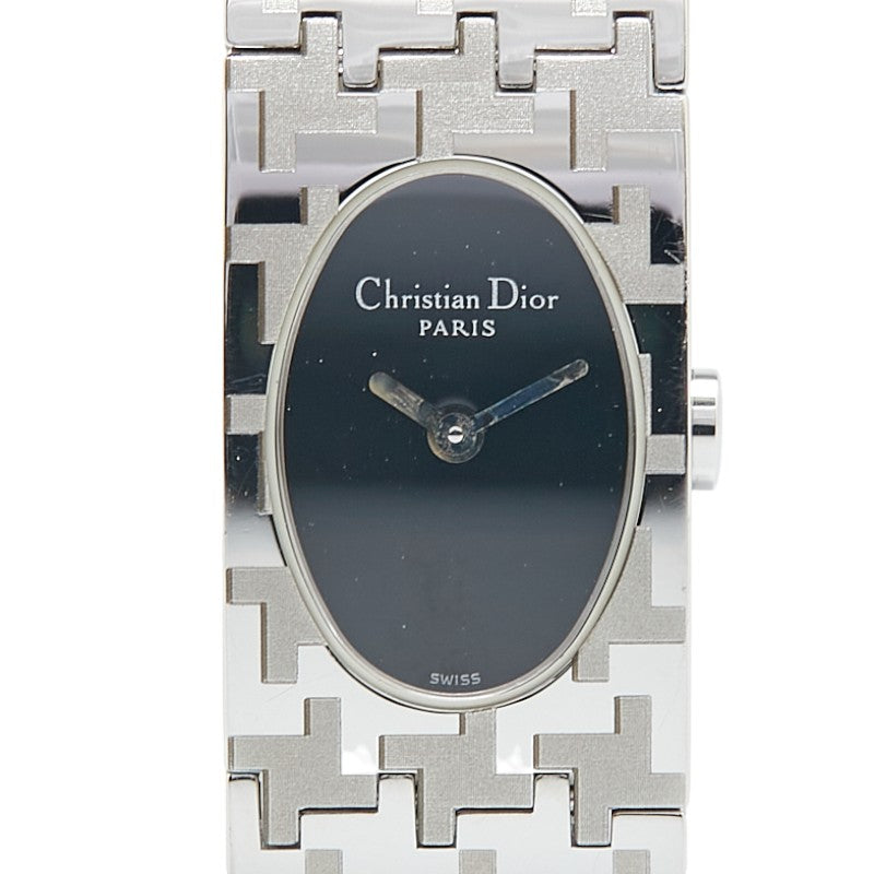 ディオール ミスディオール 腕時計 D70-100 クオーツ ブラック文字盤 ステンレススチール レディース Dior 【中古】