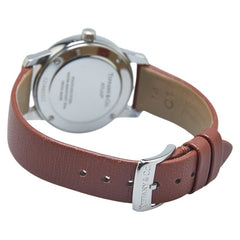 ティファニー アトラスドーム デイト 腕時計 クオーツ シルバー文字盤 ステンレススチール レザー レディース TIFFANY&Co. 【中古】