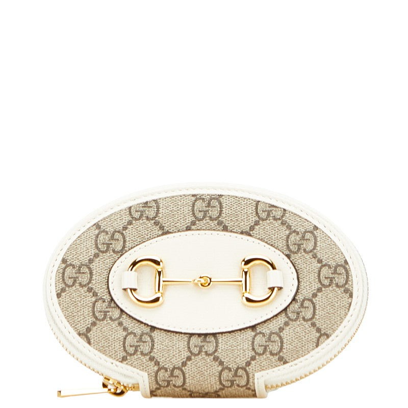 グッチ GGスプリーム ホースビット コインケース 小銭入れ 622040 ベージュ ホワイト PVC レザー レディース GUCCI 【中古】