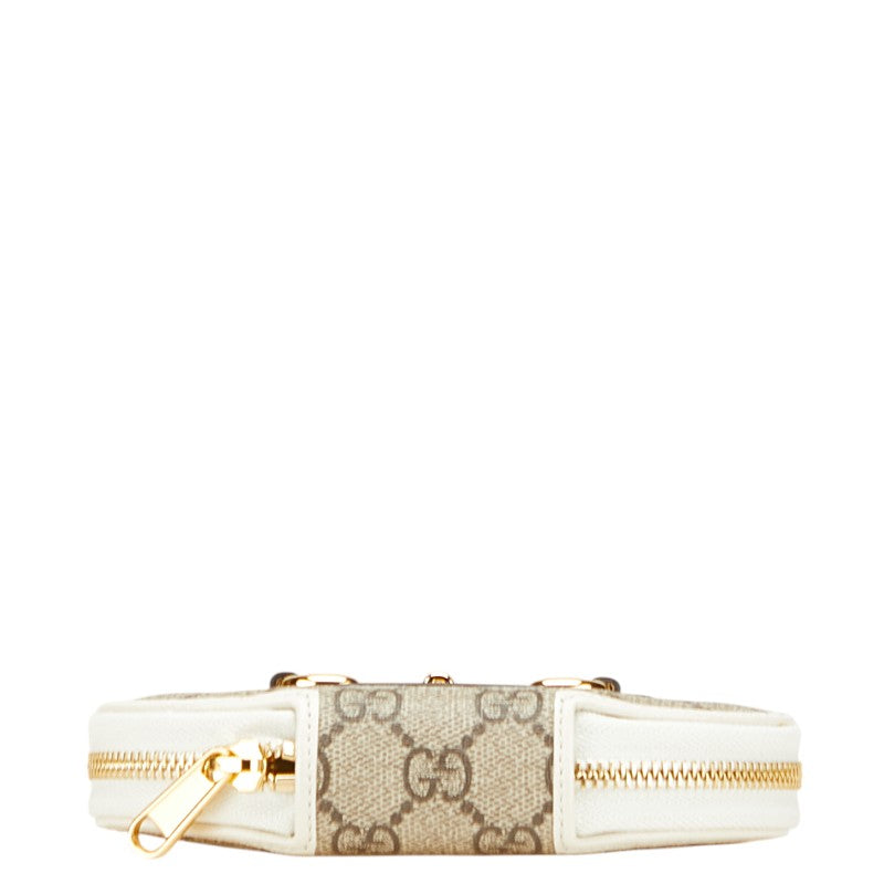 グッチ GGスプリーム ホースビット コインケース 小銭入れ 622040 ベージュ ホワイト PVC レザー レディース GUCCI 【中古】