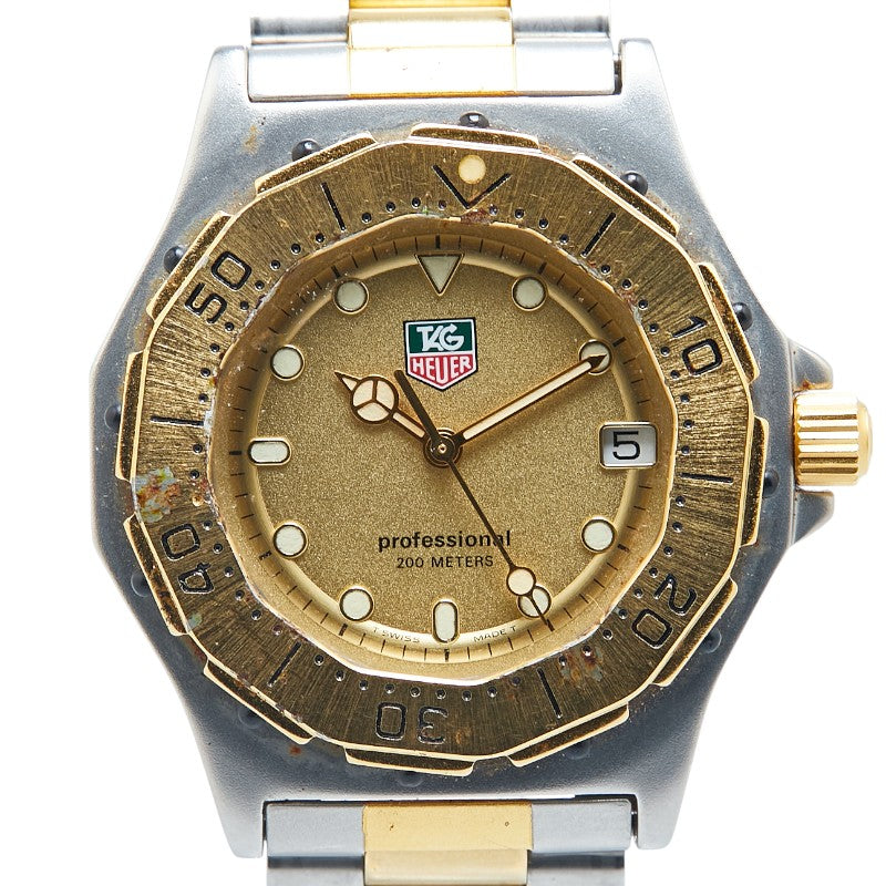 タグホイヤー プロフェッショナル200 腕時計 935.413 クオーツ ゴールド文字盤 ステンレススチール メッキ ボーイズ TAG HEUER 【中古】