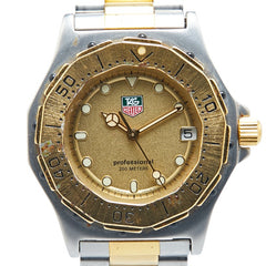 タグホイヤー プロフェッショナル200 腕時計 935.413 クオーツ ゴールド文字盤 ステンレススチール メッキ ボーイズ TAG HEUER 【中古】