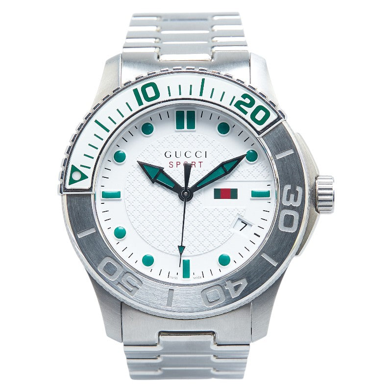 グッチ Gタイムレス 腕時計 126.2 クオーツ ホワイト文字盤 ステンレススチール メンズ GUCCI 【中古】