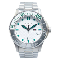 グッチ Gタイムレス 腕時計 126.2 クオーツ ホワイト文字盤 ステンレススチール メンズ GUCCI 【中古】