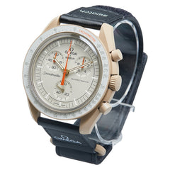 オメガ ×スウォッチ ムーンスウォッチ MISSION TO JUPITER 腕時計 SO33C100 クオーツ ベージュ文字盤 セラミック ナイロン メンズ OMEGA 【中古】