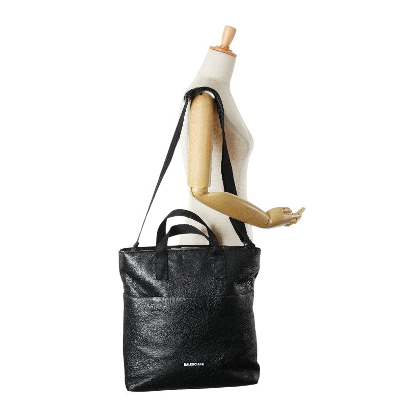 バレンシアガ エクスプローラー ショルダーバッグ ハンドバッグ 2WAY 638804 ブラック レザー レディース BALENCIAGA 【中古】