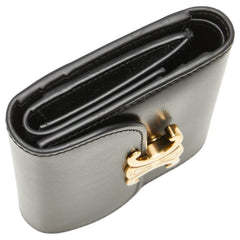 セリーヌ トリオンフ 三つ折り財布 ブラック レザー レディース CELINE 【中古】