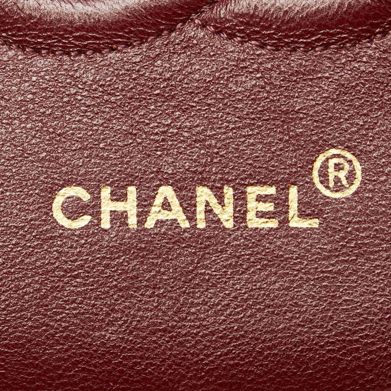シャネル マトラッセ ココマーク Wフラップ チェーン ショルダーバッグ ハンドバッグ ブラック ラムスキン レディース CHANEL 【中古】