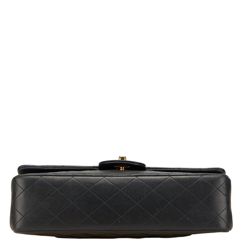 シャネル マトラッセ ココマーク Wフラップ チェーン ショルダーバッグ ハンドバッグ ブラック ラムスキン レディース CHANEL 【中古】