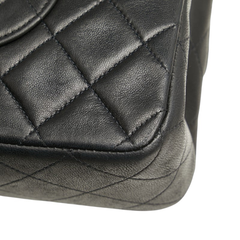 シャネル マトラッセ ココマーク Wフラップ チェーン ショルダーバッグ ハンドバッグ ブラック ラムスキン レディース CHANEL 【中古】
