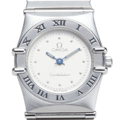 オメガ コンステレーション 腕時計 クオーツ ベージュ文字盤 ステンレススチール レディース OMEGA 【中古】