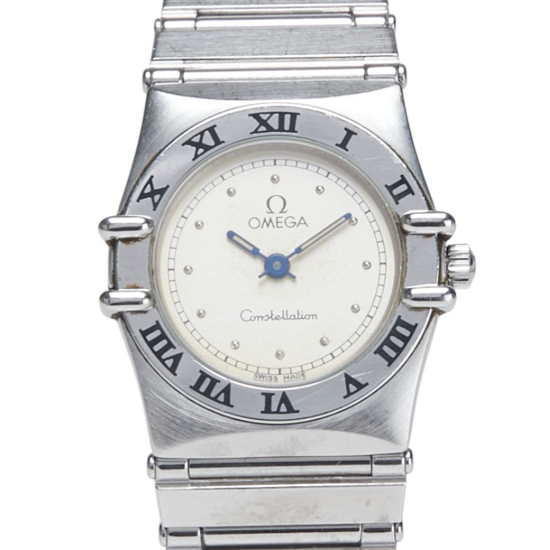 オメガ コンステレーション 腕時計 1570.30.00 クオーツ ベージュ文字盤 ステンレススチール レディース OMEGA 【中古】