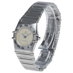 オメガ コンステレーション 腕時計 1570.30.00 クオーツ ベージュ文字盤 ステンレススチール レディース OMEGA 【中古】