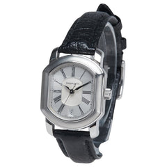 ティファニー マーククーペ 腕時計 自動巻き シルバー文字盤 ステンレススチール レザー レディース TIFFANY&Co. 【中古】