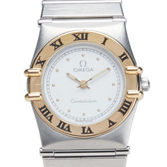 オメガ コンステレーション 腕時計 クオーツ ホワイト文字盤 ステンレススチール イエローゴールド レディース OMEGA 【中古】