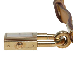 エルメス ケリーウォッチ 腕時計 KE1.201 クオーツ ホワイト文字盤 ステンレススチール レザー レディース HERMES 【中古】