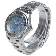 タグホイヤー リンク シェル文字盤 腕時計 WJ1316 クオーツ ブルー文字盤 ステンレススチール レディース TAG HEUER 【中古】