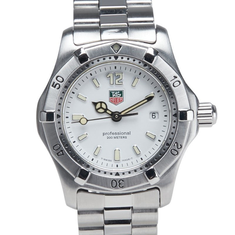 タグホイヤー プロフェッショナル 腕時計 WK1313 クオーツ ホワイト文字盤 ステンレススチール レディース TAG HEUER 【中古】