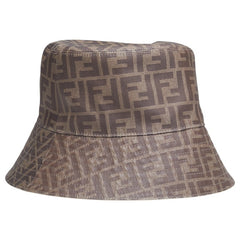 フェンディ ズッカ ハット サイズ：M ブラウン レザー キャンバス レディース FENDI 【中古】