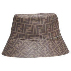 フェンディ ズッカ ハット サイズ：M ブラウン レザー キャンバス レディース FENDI 【中古】