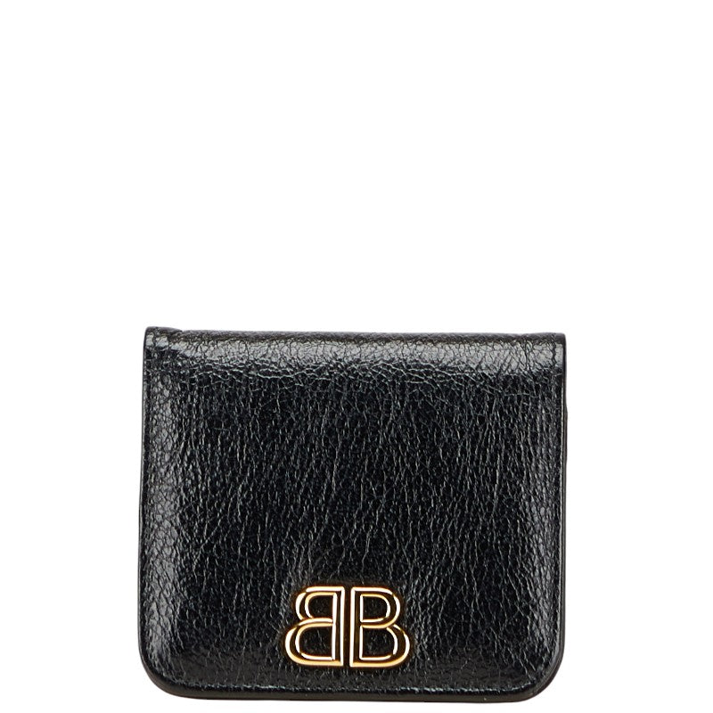バレンシアガ モナコ BB コインケース カードホルダー 765459 ブラック パフィー アリーナラムスキン レディース BALENCIAGA 【中古】