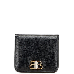 バレンシアガ モナコ BB コインケース カードホルダー 765459 ブラック パフィー アリーナラムスキン レディース BALENCIAGA 【中古】