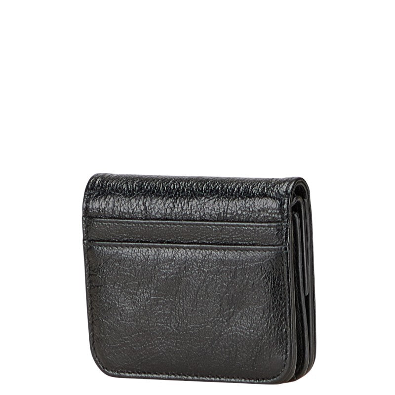 バレンシアガ モナコ BB コインケース カードホルダー 765459 ブラック パフィー アリーナラムスキン レディース BALENCIAGA 【中古】
