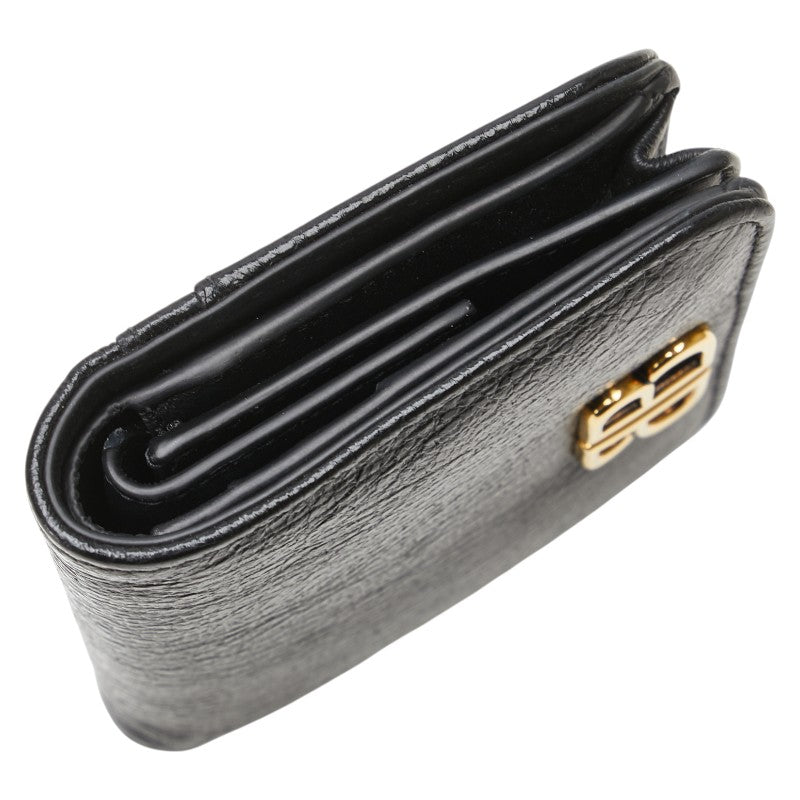 バレンシアガ モナコ BB コインケース カードホルダー 765459 ブラック パフィー アリーナラムスキン レディース BALENCIAGA 【中古】