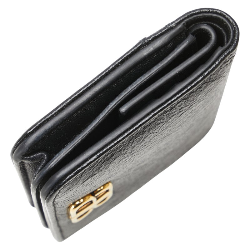 バレンシアガ モナコ BB コインケース カードホルダー 765459 ブラック パフィー アリーナラムスキン レディース BALENCIAGA 【中古】