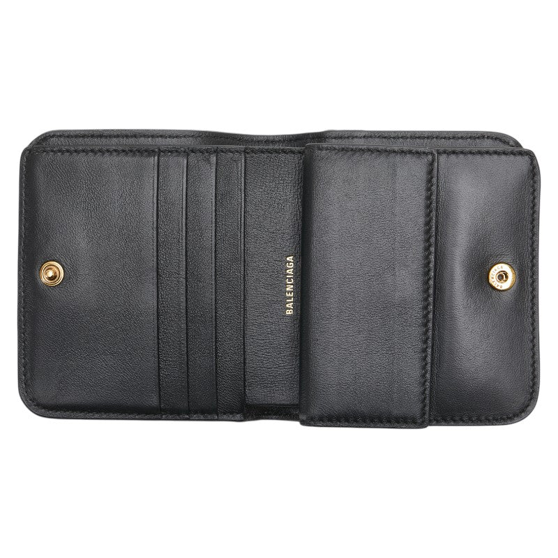 バレンシアガ モナコ BB コインケース カードホルダー 765459 ブラック パフィー アリーナラムスキン レディース BALENCIAGA 【中古】