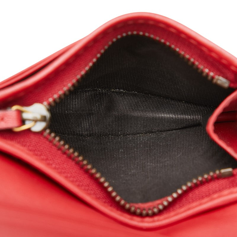 グッチ GGスプリーム チェリー 二つ折り財布 コンパクトウォレット 476050 ベージュ レッド PVC レザー レディース GUCCI 【中古】