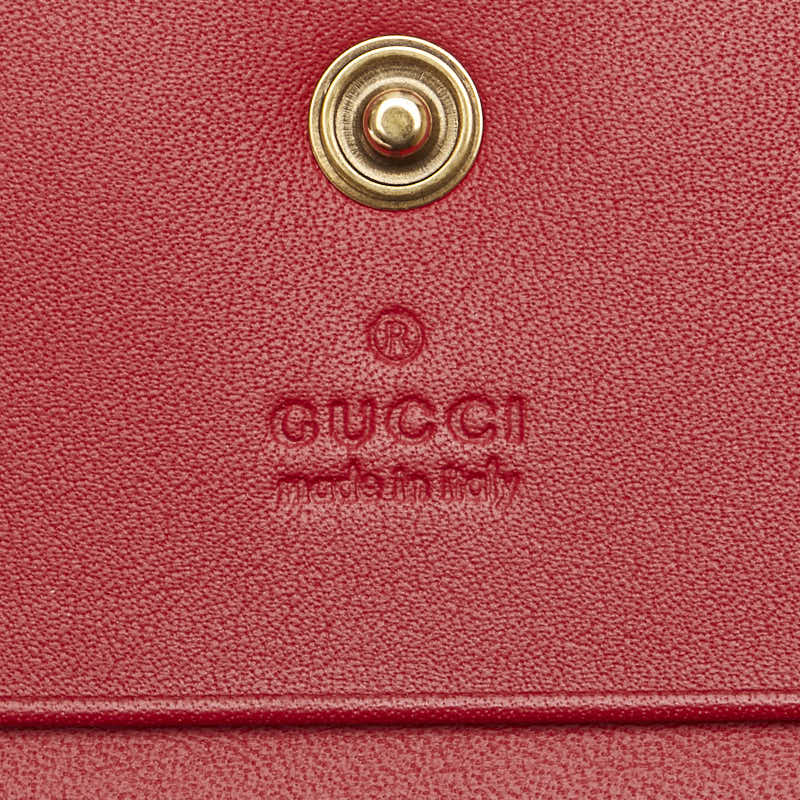 グッチ GGスプリーム チェリー 二つ折り財布 コンパクトウォレット 476050 ベージュ レッド PVC レザー レディース GUCCI 【中古】