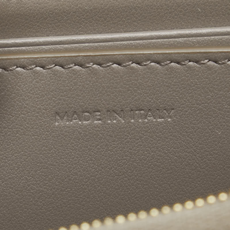 セリーヌ コンパクトジップウォレット 二つ折り財布 コインケース グレージュ レザー レディース CELINE 【中古】
