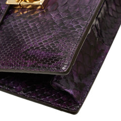 サルヴァトーレフェラガモ ガンチーニ パイソン ハンドバッグ ワンショルダーバッグ パープル レザー レディース Salvatore Ferragamo 【中古】