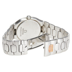 オメガ シーマスター ポラリス 腕時計 クオーツ ホワイト文字盤 ステンレススチール メンズ OMEGA 【中古】