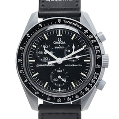 オメガ × スウォッチ スピードマスター ムーンスウォッチ ミッション トゥ ザ ムーン 腕時計 S033M100 クオーツ ブラック文字盤 セラミック ナイロン メンズ OMEGA 【中古】