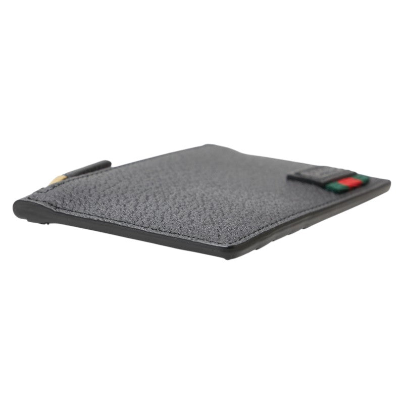 グッチ ウェブループ コインケース フラグメントケース 428757 ブラック レザー レディース GUCCI 【中古】