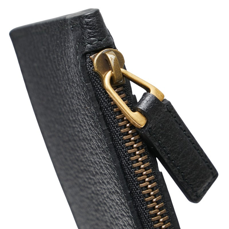 グッチ ウェブループ コインケース フラグメントケース 428757 ブラック レザー レディース GUCCI 【中古】