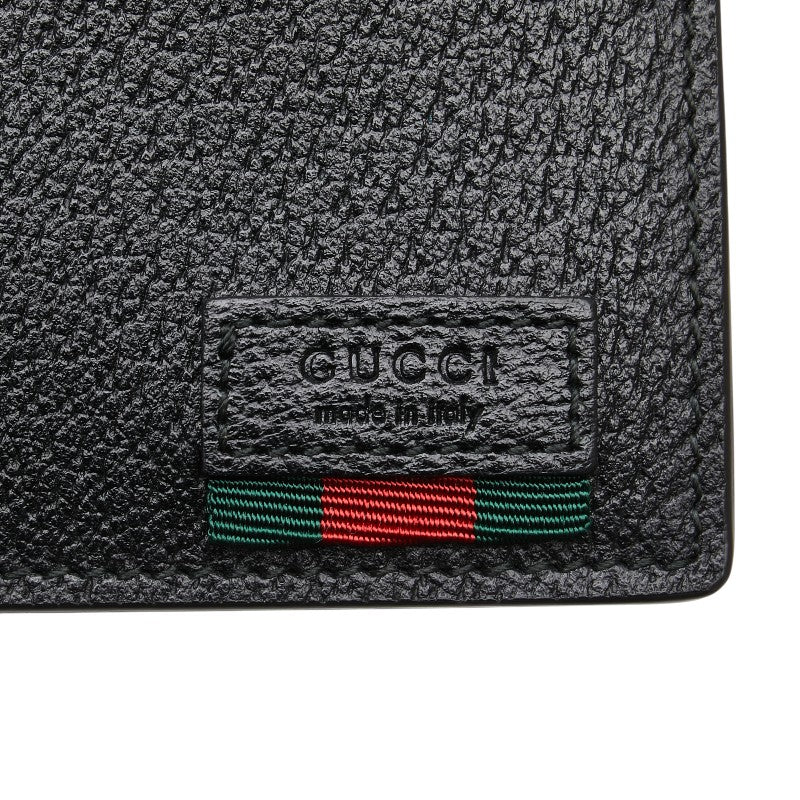 グッチ ウェブループ コインケース フラグメントケース 428757 ブラック レザー レディース GUCCI 【中古】